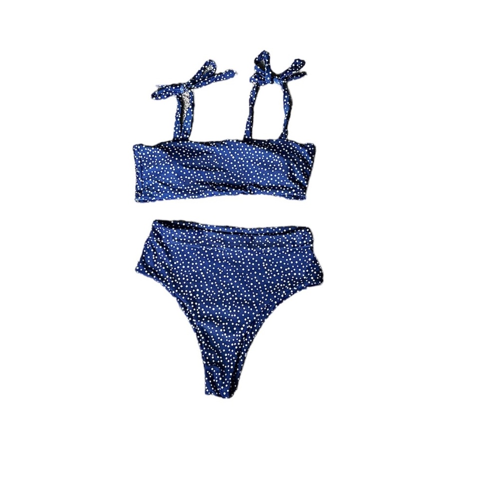 CUPSHE Blue Polka Dot Cheeky Bikini